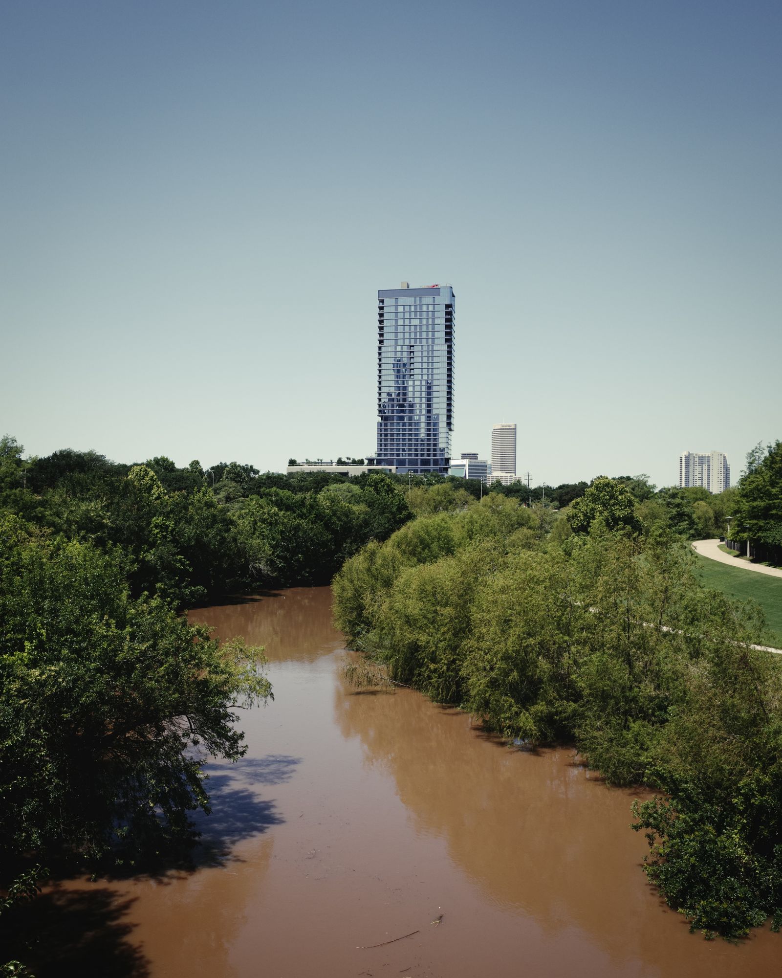 Houston skyline along Buffalo Bayou
