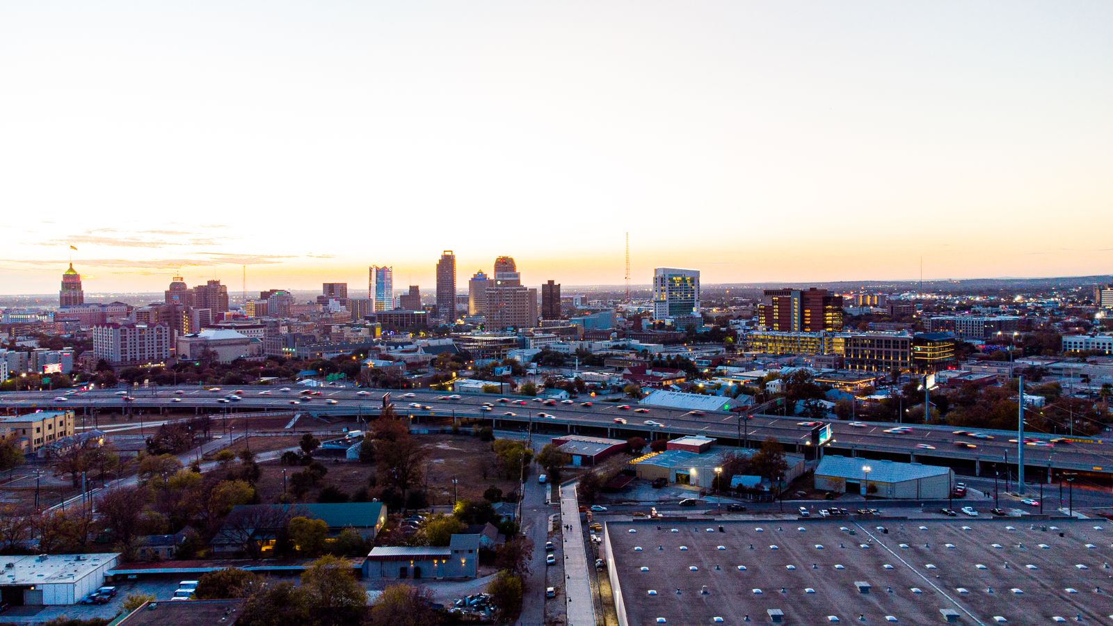 San Antonio skyline at dusk